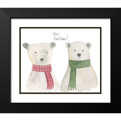 Beary Christmas Black Modern Wood Framed Art Print with Double Matting by Price, Lucille