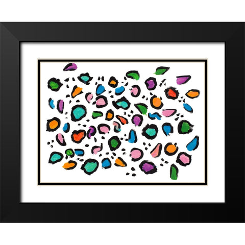 Scattered Content Black Modern Wood Framed Art Print with Double Matting by Ritter, Gina