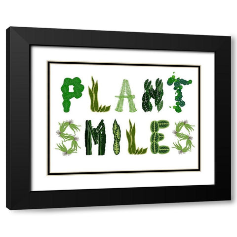Plant Smiles Black Modern Wood Framed Art Print with Double Matting by Bucheli, Jen
