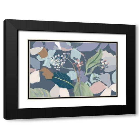Floral Print Black Modern Wood Framed Art Print with Double Matting by Maria, Robin