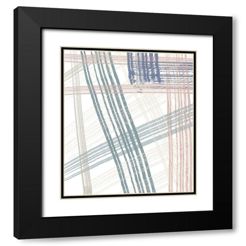 Crossing Plaids Black Modern Wood Framed Art Print with Double Matting by Maria, Robin