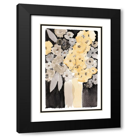 Moody Bouquet Black Modern Wood Framed Art Print with Double Matting by Krinlox