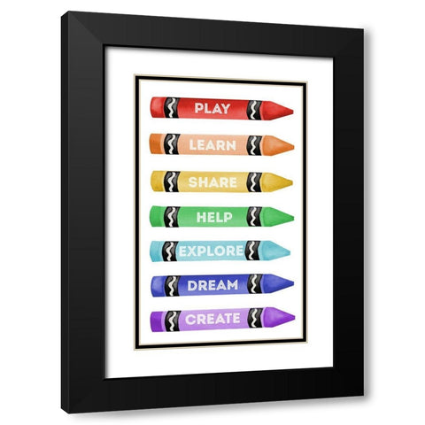 Classroom Rules Black Modern Wood Framed Art Print with Double Matting by Medley, Elizabeth