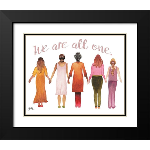 We Are All One Black Modern Wood Framed Art Print with Double Matting by Medley, Elizabeth