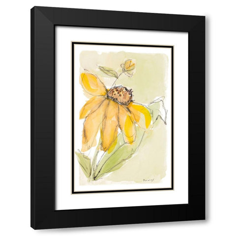 Sweet Daisy II Black Modern Wood Framed Art Print with Double Matting by Krinlox