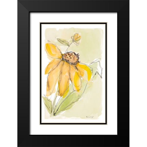 Sweet Daisy II Black Modern Wood Framed Art Print with Double Matting by Krinlox
