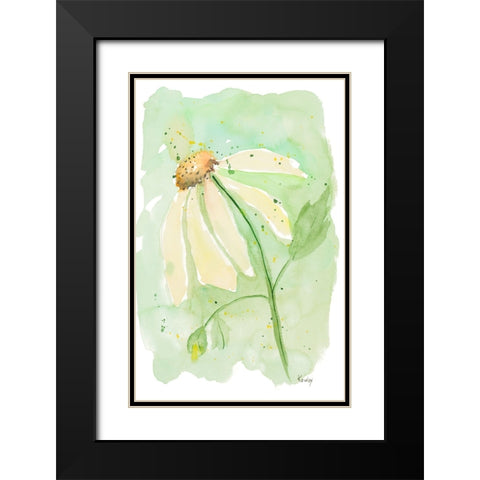 Sweet Daisy I Black Modern Wood Framed Art Print with Double Matting by Krinlox