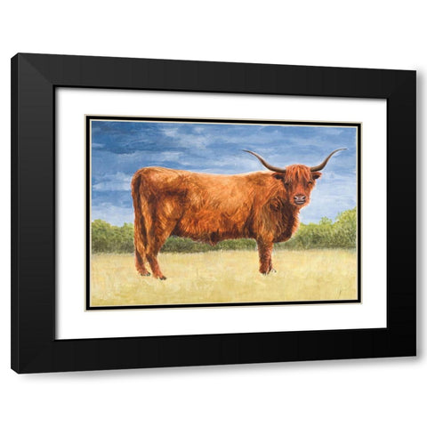 Highland Cattle Black Modern Wood Framed Art Print with Double Matting by Eitel, Jen