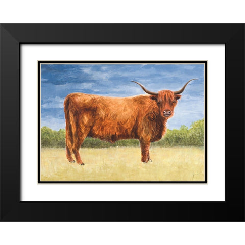Highland Cattle Black Modern Wood Framed Art Print with Double Matting by Eitel, Jen