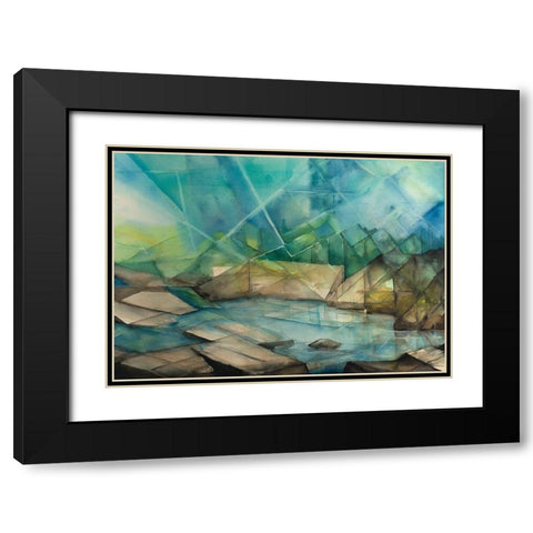 Sun Streaming Down On Lake Black Modern Wood Framed Art Print with Double Matting by Nawrocke, Bruce