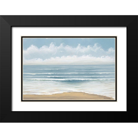 Smooth Waves Black Modern Wood Framed Art Print with Double Matting by Nawrocke, Bruce