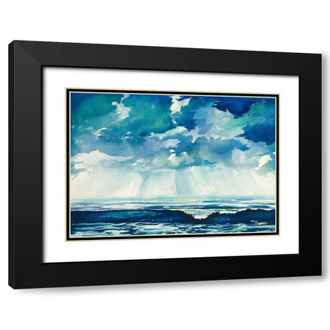 Clouds and Ocean Black Modern Wood Framed Art Print with Double Matting by Nawrocke, Bruce