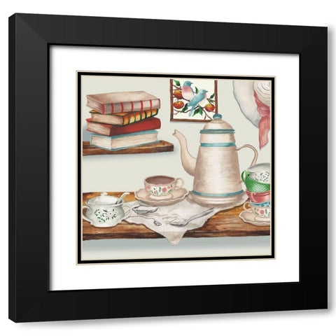 Cottage Scene I Black Modern Wood Framed Art Print with Double Matting by Medley, Elizabeth