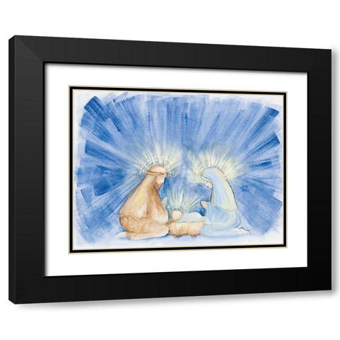 Blessed Nativity I Black Modern Wood Framed Art Print with Double Matting by Gaynor, Janice