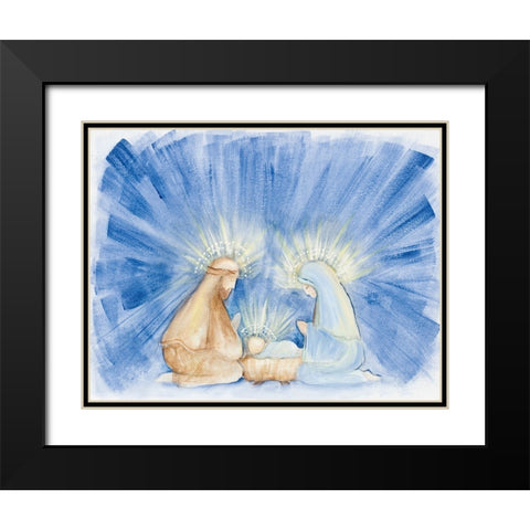 Blessed Nativity I Black Modern Wood Framed Art Print with Double Matting by Gaynor, Janice