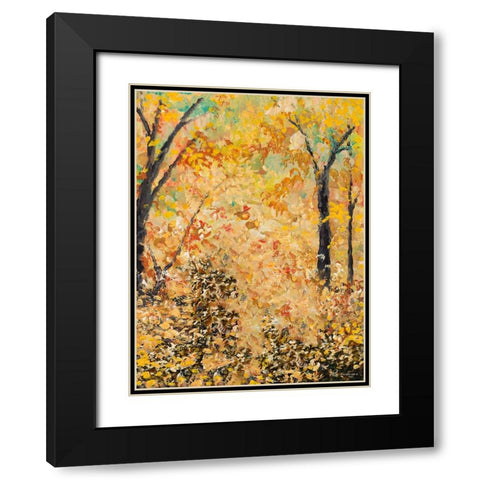 Falling Autumn Leaves Black Modern Wood Framed Art Print with Double Matting by Nawrocke, Bruce