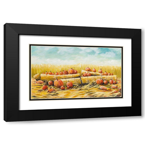 Pumpkin Patch Black Modern Wood Framed Art Print with Double Matting by Nawrocke, Bruce