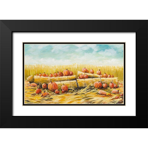 Pumpkin Patch Black Modern Wood Framed Art Print with Double Matting by Nawrocke, Bruce