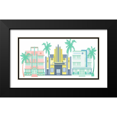 Art Deco Row Black Modern Wood Framed Art Print with Double Matting by Bucheli, Jen