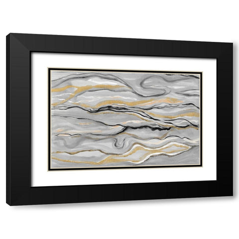 Melted Abstract Black Modern Wood Framed Art Print with Double Matting by Gaynor, Janice