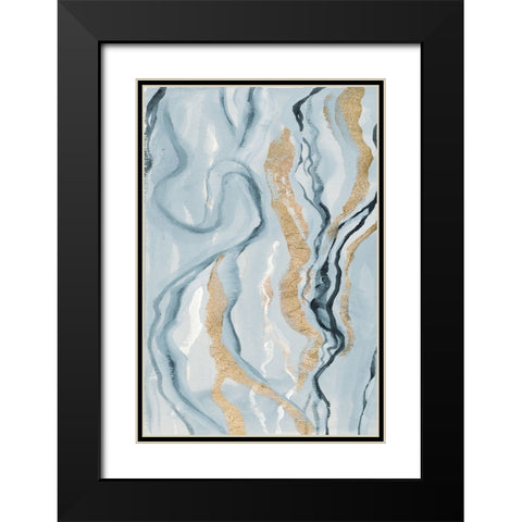 Blue Melted Abstract I Black Modern Wood Framed Art Print with Double Matting by Gaynor, Janice