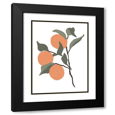 Stem Of Oranges Black Modern Wood Framed Art Print with Double Matting by Price, Lucille
