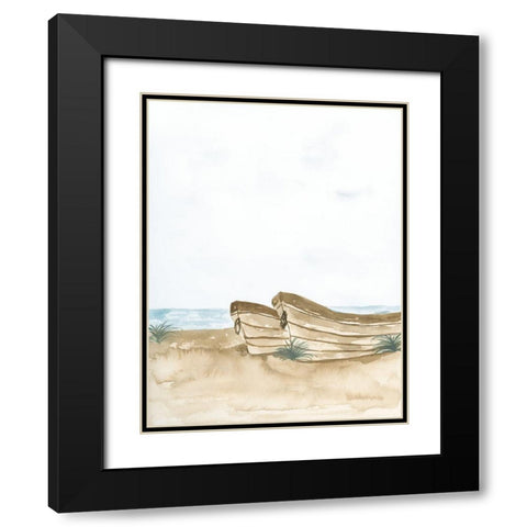 Beached Wooden Row Boat II Black Modern Wood Framed Art Print with Double Matting by Price, Lucille