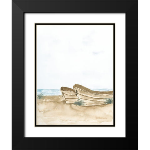 Beached Wooden Row Boat II Black Modern Wood Framed Art Print with Double Matting by Price, Lucille