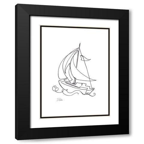 Little Sail I Black Modern Wood Framed Art Print with Double Matting by Pinto, Patricia