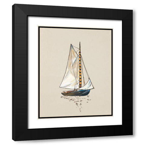 The Little Sail II Black Modern Wood Framed Art Print with Double Matting by Pinto, Patricia