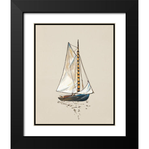 The Little Sail II Black Modern Wood Framed Art Print with Double Matting by Pinto, Patricia