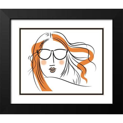 Relaxed Lady Black Modern Wood Framed Art Print with Double Matting by Mosher, Deidre