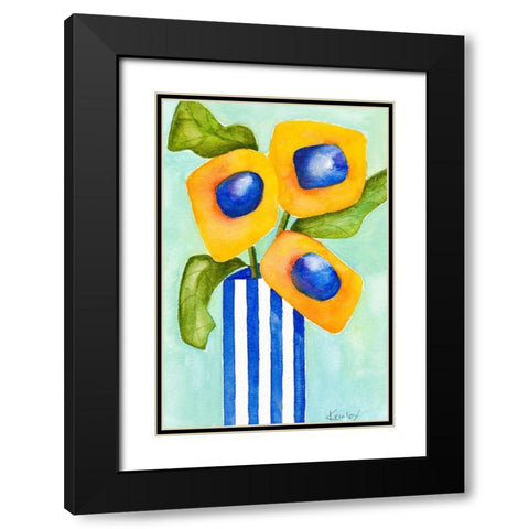 Yellow Arrangement Black Modern Wood Framed Art Print with Double Matting by Krinlox