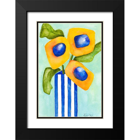 Yellow Arrangement Black Modern Wood Framed Art Print with Double Matting by Krinlox