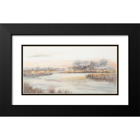 The Barn In The Marsh Black Modern Wood Framed Art Print with Double Matting by Pinto, Patricia