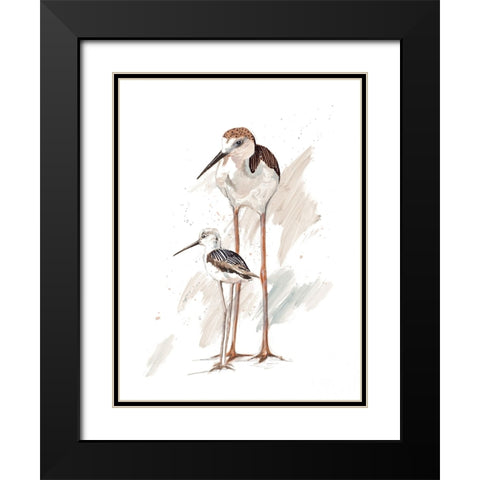 Stilt Birds I Black Modern Wood Framed Art Print with Double Matting by Pinto, Patricia