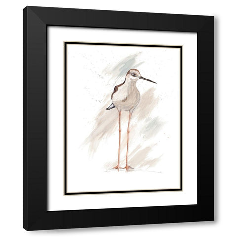 Stilt Birds II Black Modern Wood Framed Art Print with Double Matting by Pinto, Patricia