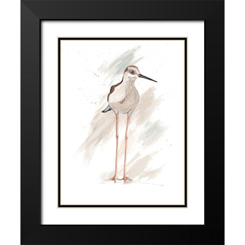 Stilt Birds II Black Modern Wood Framed Art Print with Double Matting by Pinto, Patricia