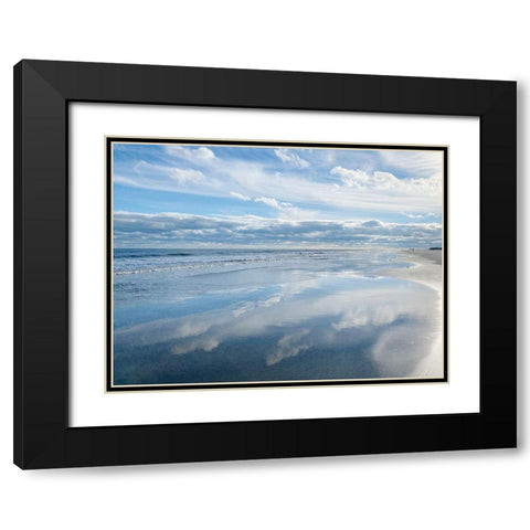 Crystal Blue Reflection Black Modern Wood Framed Art Print with Double Matting by Coppel, Anna