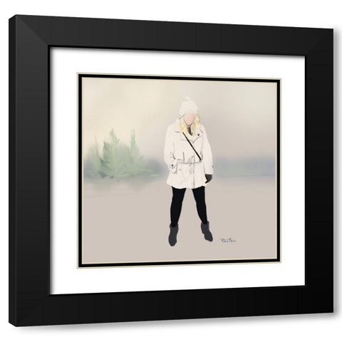 Chilling in Style Black Modern Wood Framed Art Print with Double Matting by Maria, Robin