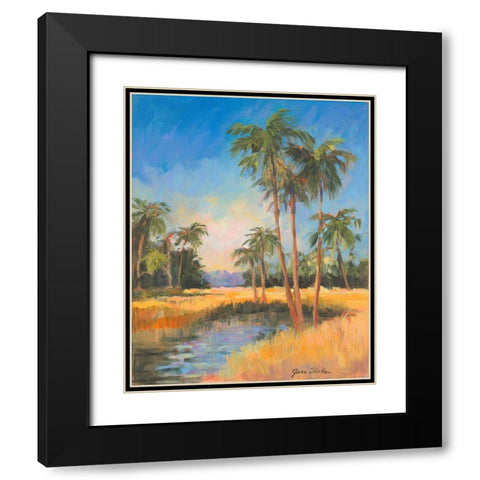 Tropical Palms Black Modern Wood Framed Art Print with Double Matting by Slivka, Jane