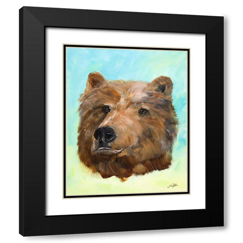 Mountain Bear Black Modern Wood Framed Art Print with Double Matting by DeRice, Julie