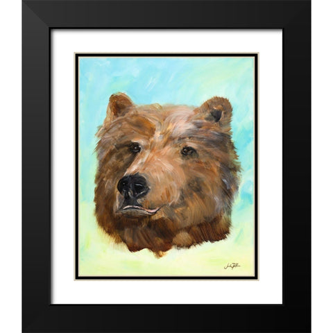 Mountain Bear Black Modern Wood Framed Art Print with Double Matting by DeRice, Julie