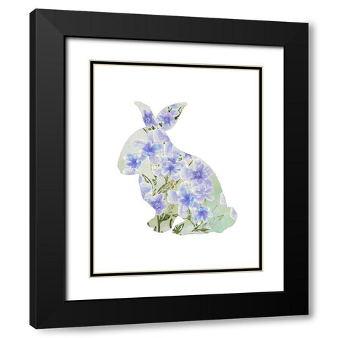 Sweet Spring Bunny Silhouette I Black Modern Wood Framed Art Print with Double Matting by Diannart
