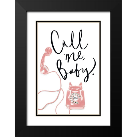 Call Me Baby Black Modern Wood Framed Art Print with Double Matting by SD Graphics Studio