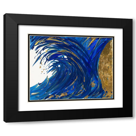 24k Splash Black Modern Wood Framed Art Print with Double Matting by Grace, Ajoya