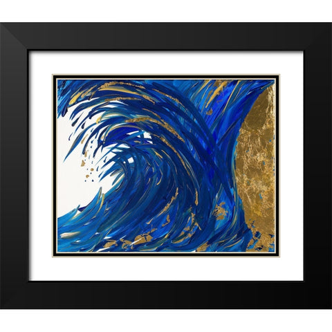 24k Splash Black Modern Wood Framed Art Print with Double Matting by Grace, Ajoya