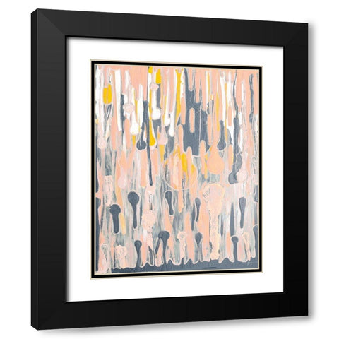 Melting Droplets Black Modern Wood Framed Art Print with Double Matting by Grace, Ajoya