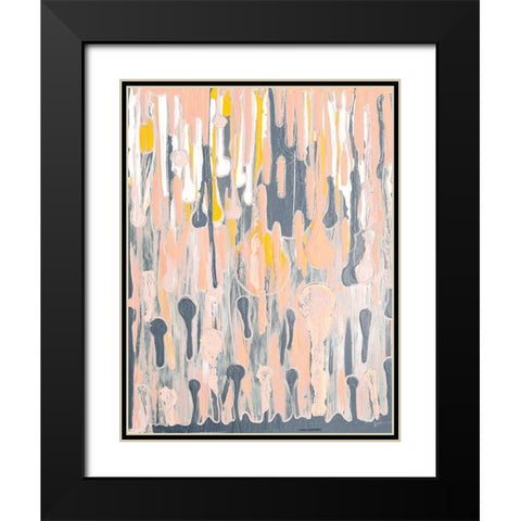 Melting Droplets Black Modern Wood Framed Art Print with Double Matting by Grace, Ajoya