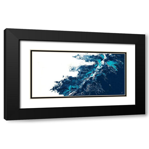 Blue Blaze Black Modern Wood Framed Art Print with Double Matting by Grace, Ajoya